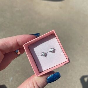Elegant Silver Moissanite Studs!